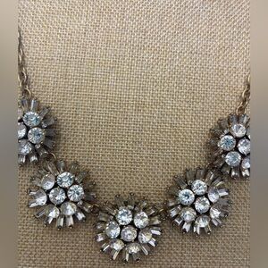 J. Crew Flower Starburst Crystal Statement‎ Necklace